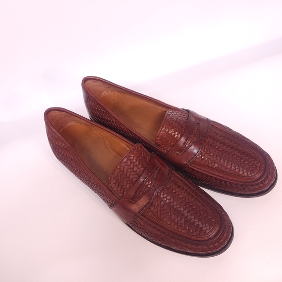 Wright  woven Italian leather loafers Made in Italy Sz. 14 - Picture 5 of 10